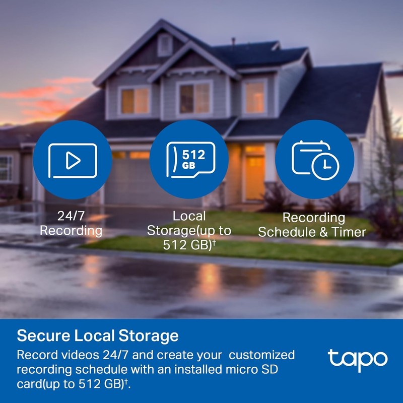 Tp-Link Tapo 1080P Outdoor Wired Pan/Tilt Security Wi-Fi Camera, 360° View, Moti gallery