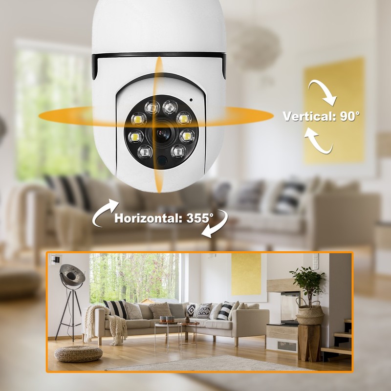 Security Camera 1080P E27 Light Bulb Wireless WiFi Camera Night Vision Home gallery