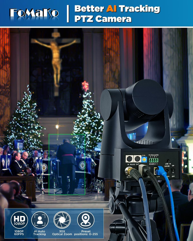 30X Optical Zoom PTZ Camera HDMI HDMI PTZ Camera, for News Anchor Studio and The gallery