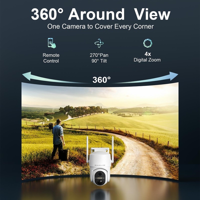 4G LTE Solar-Powered Outdoor Camera with 2K HD & 360° PTZ for Enhanced Security gallery