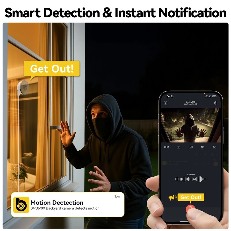 4PCS boykeep 4MP Window Camera 5G WIFI Security Camera System Color Night Vision gallery