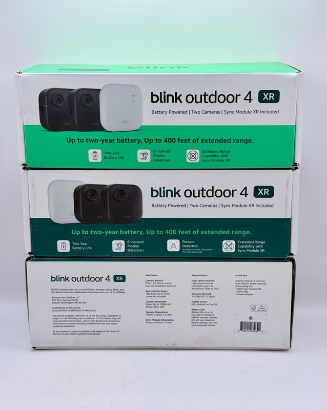 Blink Outdoor 4 XR 2 Security Camera Kit with XR Sync Module & 4x Coverage – NEW