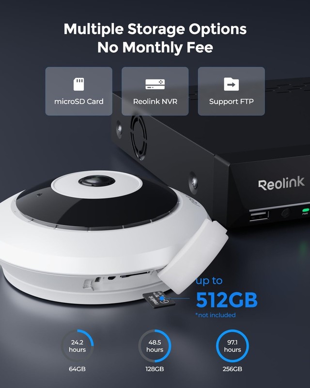 6MP PoE IP Fisheye Camera with 360° View, Surveillance for Home/Office Securi... gallery