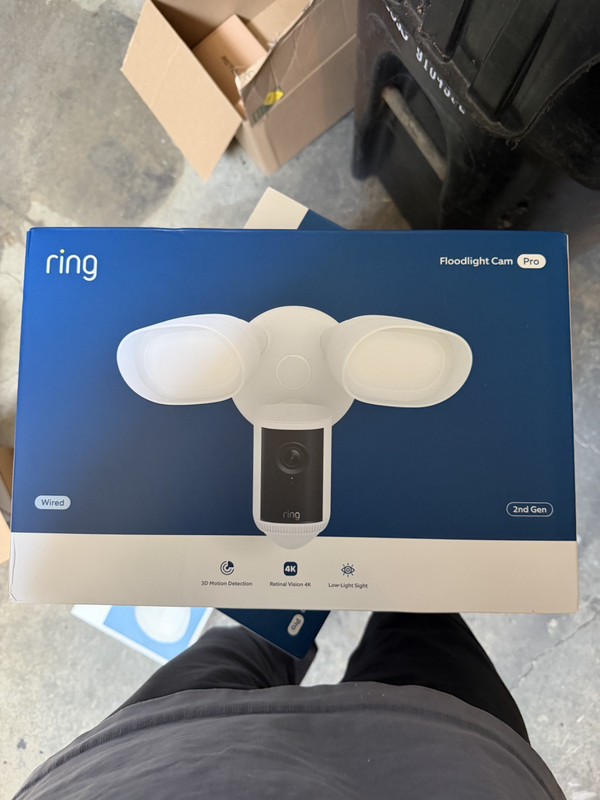 BRAND NEW NEVER USED Ring Floodlight Cam Pro Wired 2nd Gen Retinal 4K White NEW gallery