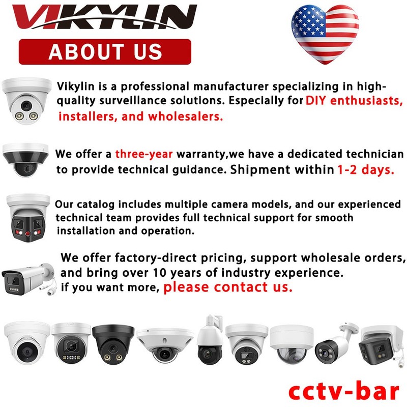 VIKYLIN C82 POE Dual Light Color+IR Wired 8MP 4K IP Camera Microphone Onvif NDAA gallery