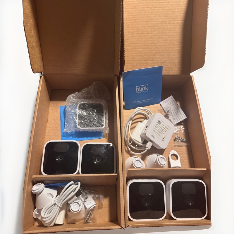 Blink Indoor 2 Camera System x 2 w/ 2 Sync Modules 1080p Wi-Fi Alexa