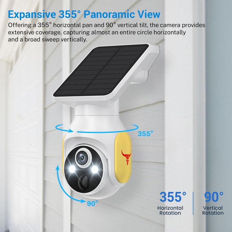 1080p Security Camera Wireless with Solar Panel, AI Human Detection, 2-Way Au... gallery