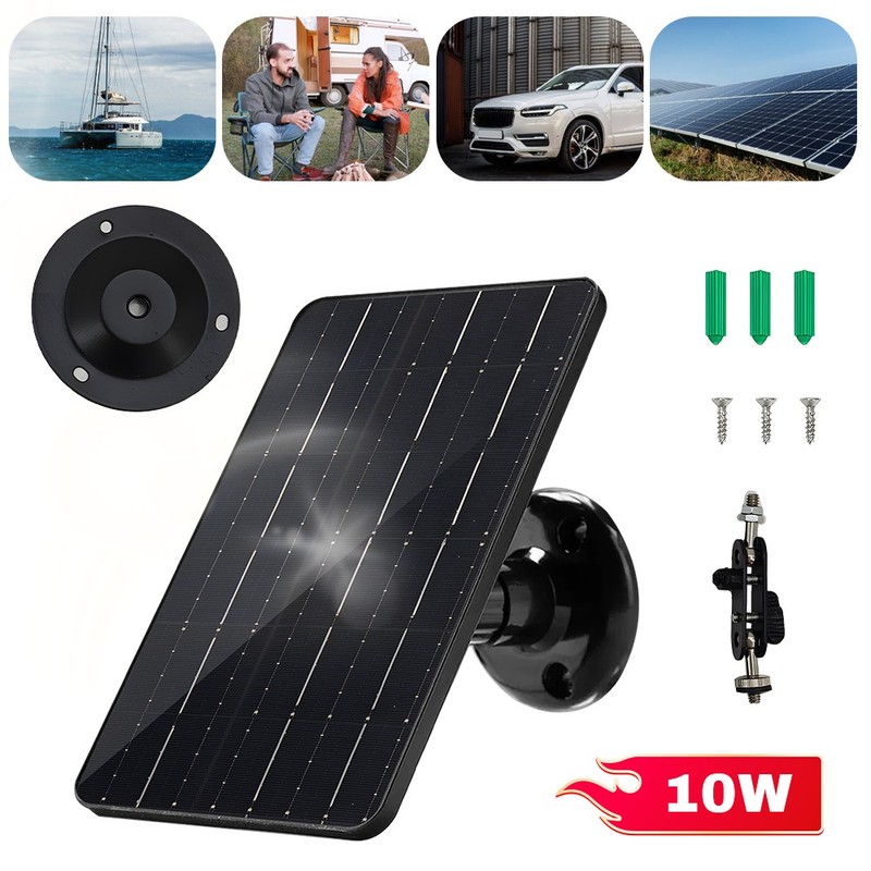 5W 10W USB Solar Panel with 9.8ft Cable for Outdoor Rechargeable Battery Camera gallery