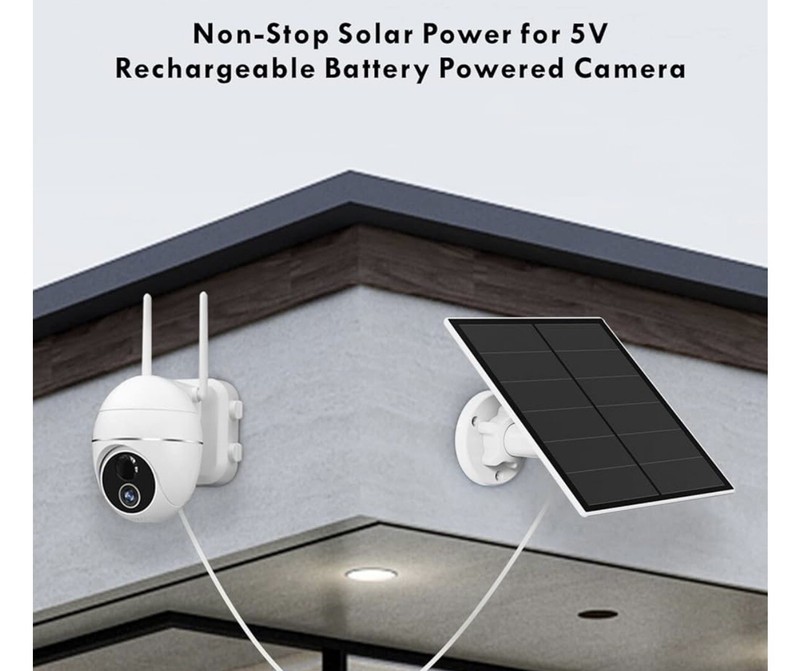 2 PK Solar Panel for Security Camera, 5W USB Solar Panel/Waterproof gallery