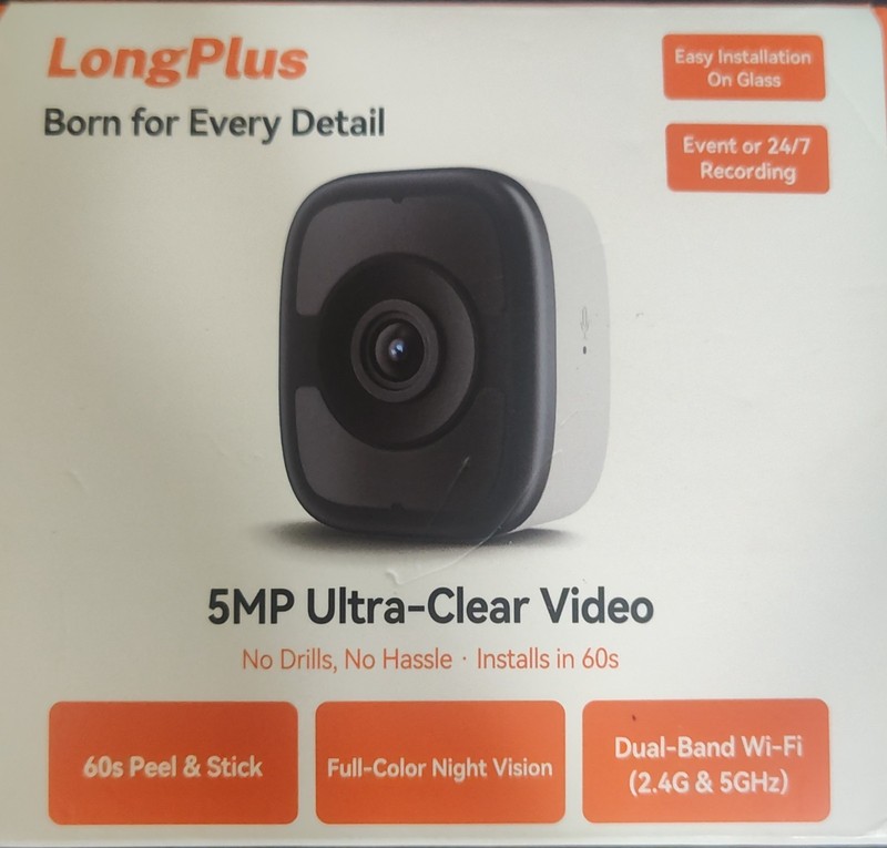 Window Security Camera 5G/2.4G WiFi Indoor Cam w/24/7 Recording Alexa Google