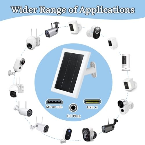 Ring Camera Solar Panel Charger, 5V 3.5W Solar Charger Compatible 2 Pack White gallery