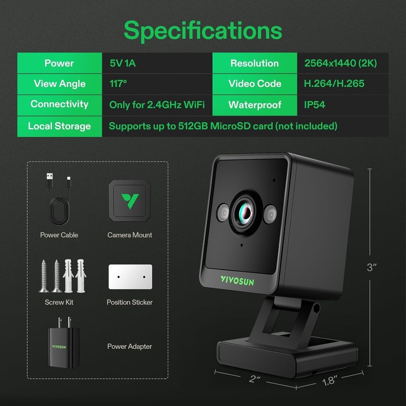 VIVOSUN GrowCam C4 2K QHD WiFi Smart Camera for Grow Tent & Home Camera gallery