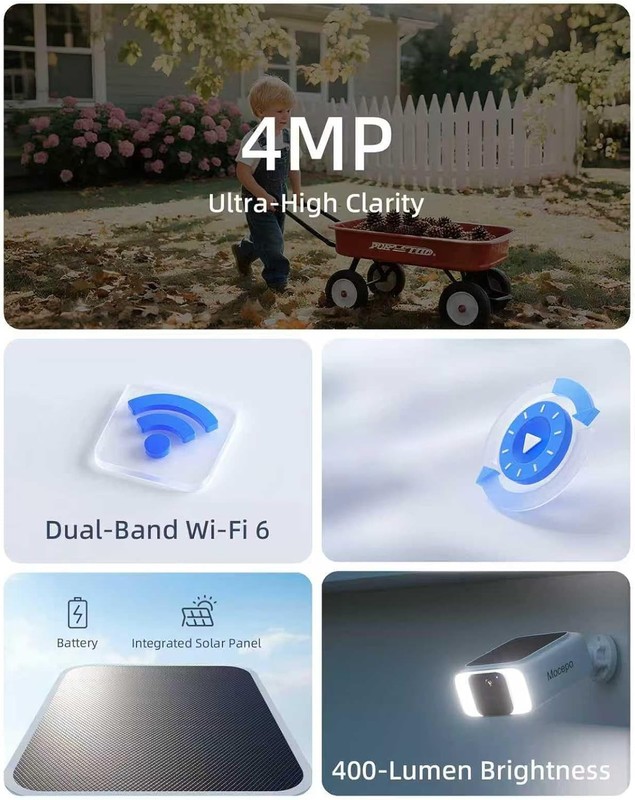 Solar Security Camera 2K Wi-Fi Wireless Outdoor 4Pack lot Battery PoweredOutdoor gallery