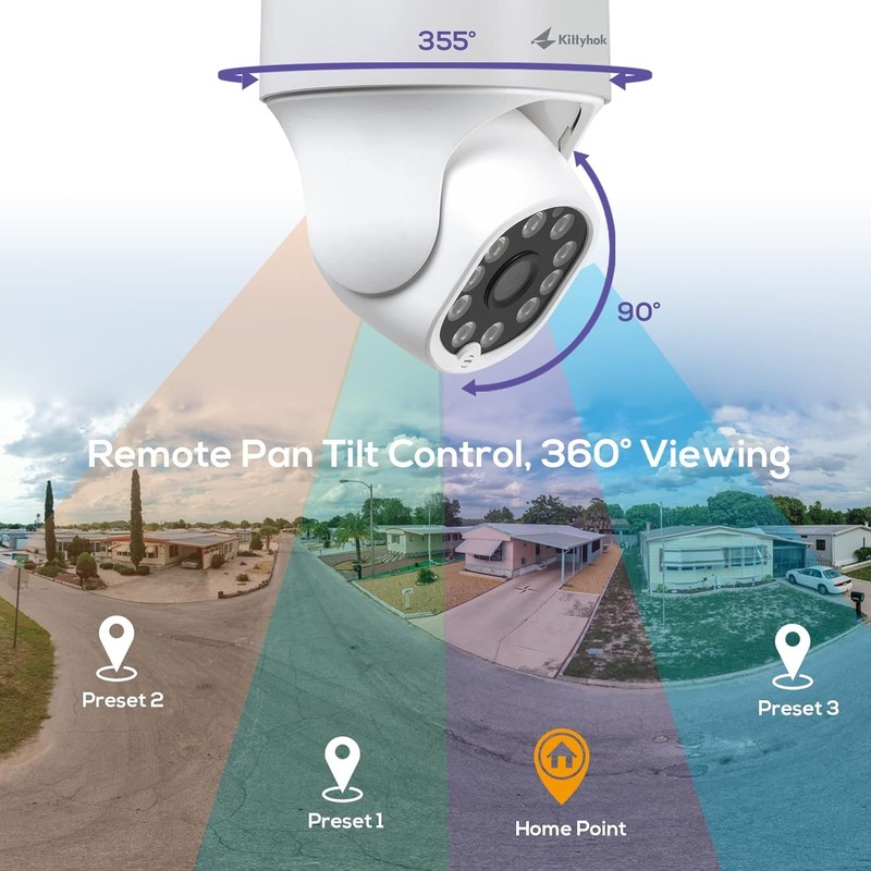 Kittyhok PTZ Security Camera Wireless Outdoor | 2K FHD Cameras White gallery