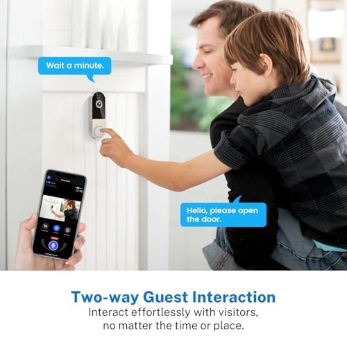 1080p Wireless Doorbell Camera, AI Human Detection, 2-Way Audio, Night Vision, R gallery