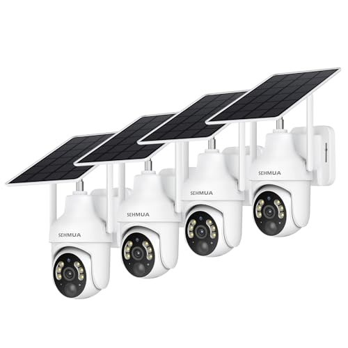 360° Pan/Tilt Solar Security Cameras – 2K HD, Wireless, Color Night Vision