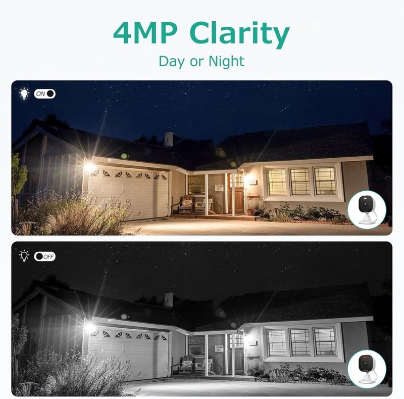 4MP Outdoor Indoor Security Cameras for Home 2.4g/5g Cameras Wired, 2PCS gallery
