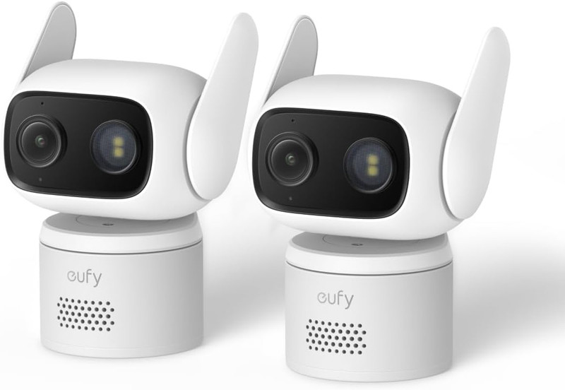 Wired Cam C31 2-Pack, 360° Coverage with Pan and Tilt, Indoor and Outdoor, Dual