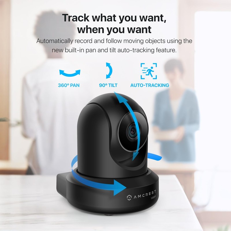 Amcrest ProHD 1080P WiFi 2MP (1920TVL) Indoor 1 Count (Pack of 1), Black gallery