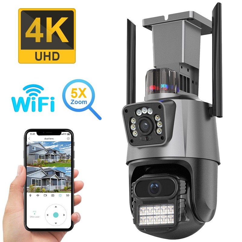 4 Camara De Seguridad 4MP WIFI 360° Para Casa Exterior Con Vision Nocturna Audio