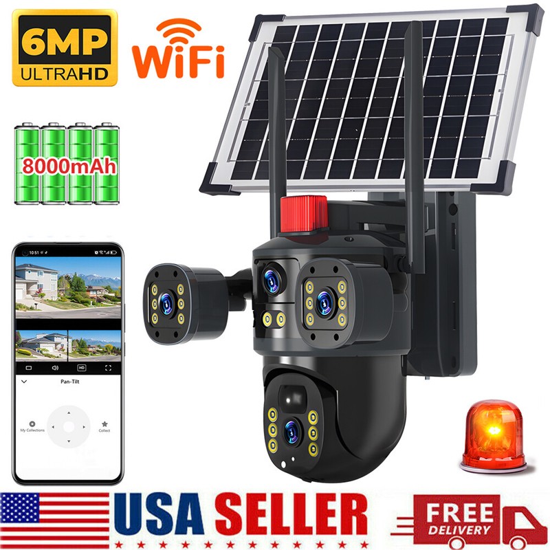 Camara De Seguridad Solar Inalambricas Para Exterior Con Vision Nocturna y Audio