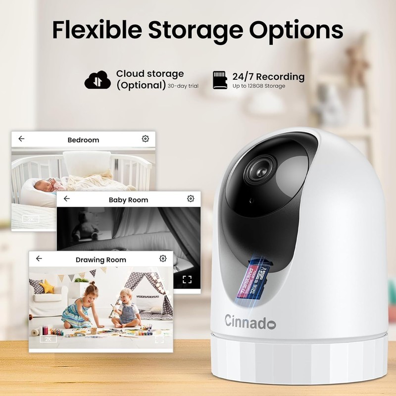 HD Indoor Security Camera with Continuous Recording & Night Vision - 24/7 Safety gallery