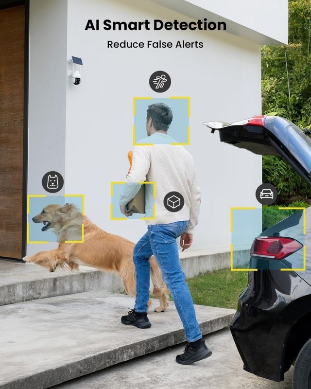 Wireless Outdoor Security Cameras 2 Pack Solar Powered 360° PTZ Motion Detection gallery
