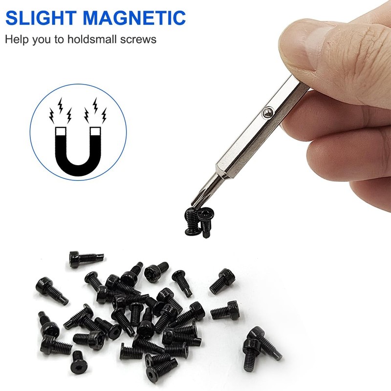 40 Pcs 10 Sets T6 T15 Ring 1 cm (Diameter) x Varying Lengths, Black/Sliver gallery