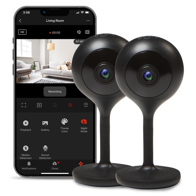 1080p Indoor Security Camera 2-Pack, Full HD Wi-Fi, Motion Detection, Smart Home gallery