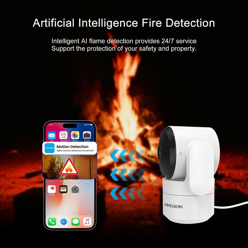 2 Pack 2K Indoor Security Camera Wireless, 360° Pan-Tilt Wi-Fi Pet/Baby Monit... gallery