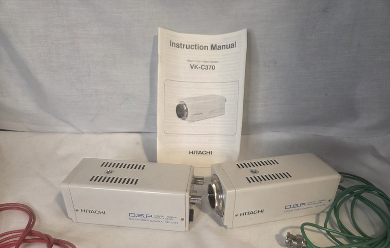 Lot of 2 Hitachi VK-C370 Color Video Camera CCTV Vintage Japan w/ Manual gallery
