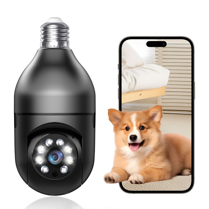 1080P WiFi Light Bulb Security Camera 360 Wireless Smart Home Pet Video Monitor