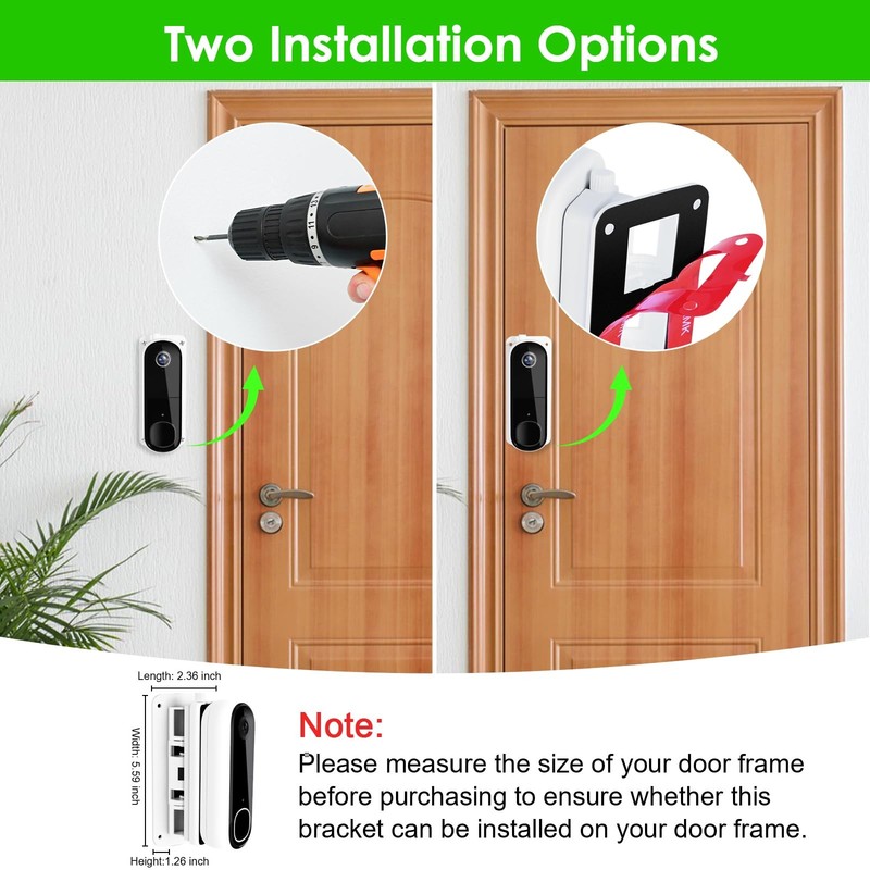 Angled (30°to 145°) Doorbell Wedge Mount for Arlo Video Doorbell 2K/HD -2nd Gen, gallery