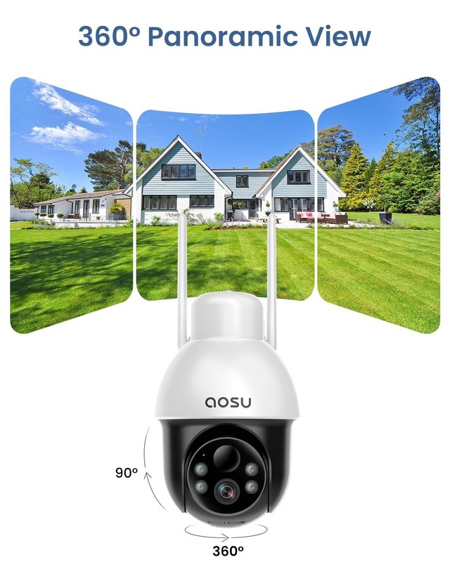 Solar Security Camera Wireless Outdoor with Panoramic PTZ, Human Auto Trackin... gallery