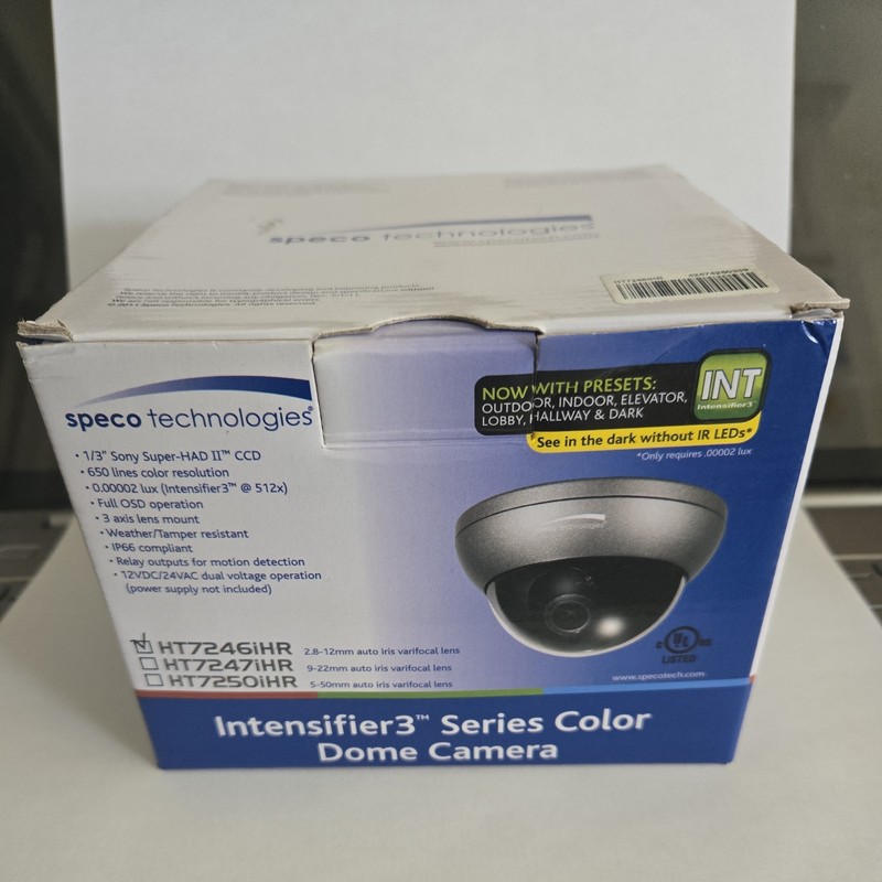 Speco HT7246ihr Intensifier 3 Series Color Dome Camera Requires 12VDC or 24VAC
