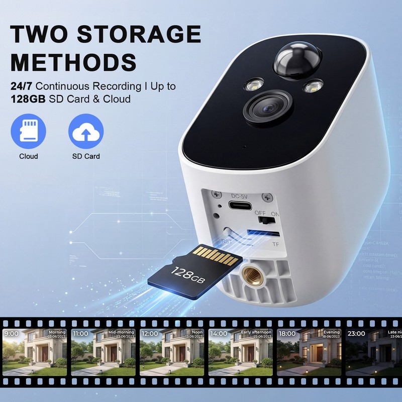 2PK Outdoor WiFi Solar Camera Wireless Battery Powered Security Camera System gallery