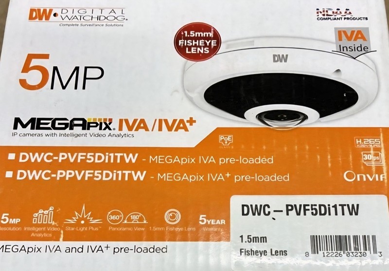 Digital Watchdog DWC-PVF5Di1TW 5MP Megapix IVA IP Camera **Fisheye** gallery