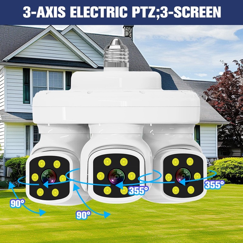 3Lente Camaras De Seguridad Wifi 1080P Exterior Vision Nocturna Video 10XZoom US gallery