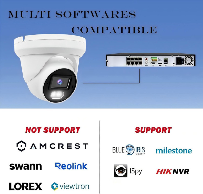 8MP 4K Poe IP Full Color Night Vision Security Camera Outdoor, 2.8Mm Wide Angle, gallery