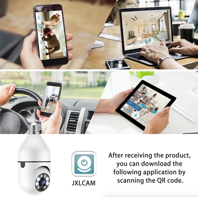 360° 1080P IP E27 Light Bulb Camera Wi-Fi IR Night Smart Home Wireless Security gallery