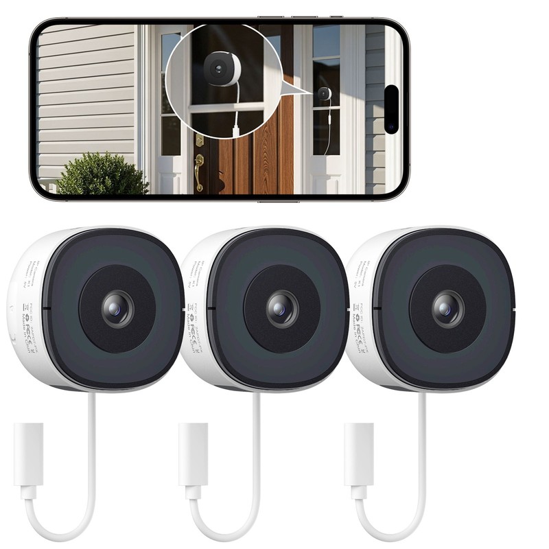3PCS Wansview Window Camera Security Camera 2K WIFI Indoor Color Night Vision
