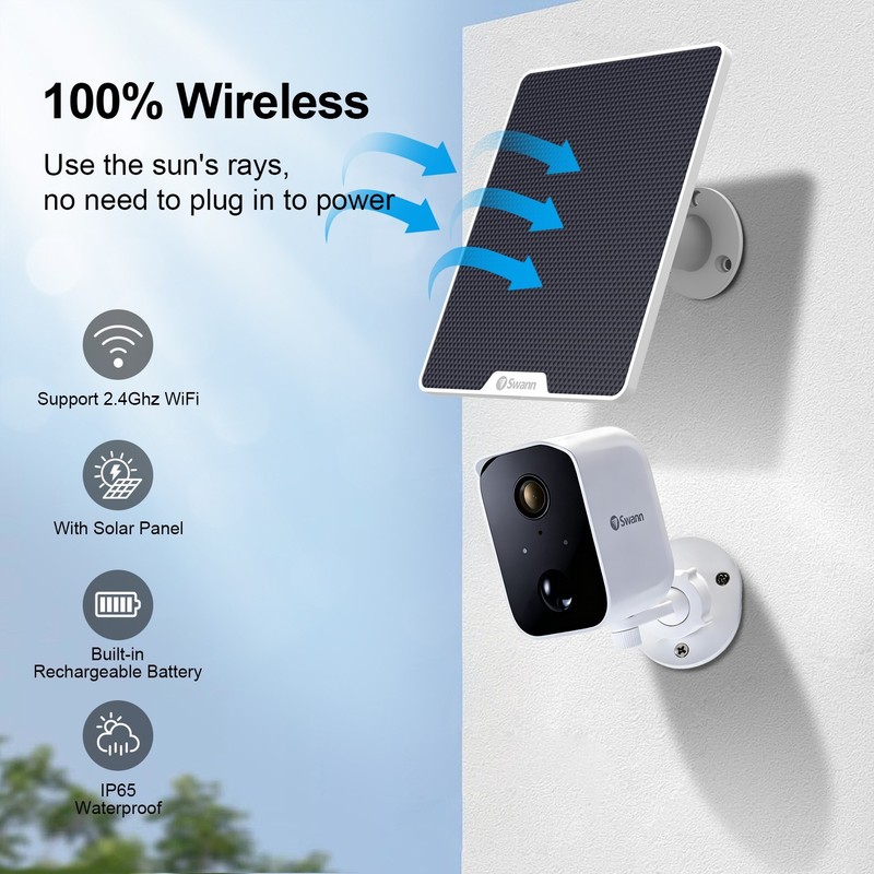 Solar Security Cameras Wireless Outdoor SD Storage 32GB with solar panel gallery