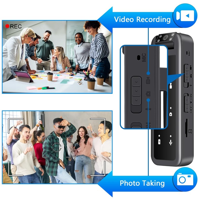 64GB Mini Body Camera,1080P Wearable Patrol Video Recording Camcorder with IR... gallery