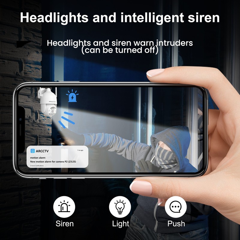 3 Pack 2.4/5G WiFi Security Camera System Outdoor Wireless Pan/Tilt Night Vision gallery