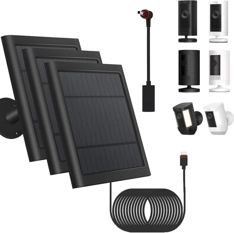 3 Pack – Solar Panel for Security Camera Spotlight Cam Plus/Pro(Battery) Stick u