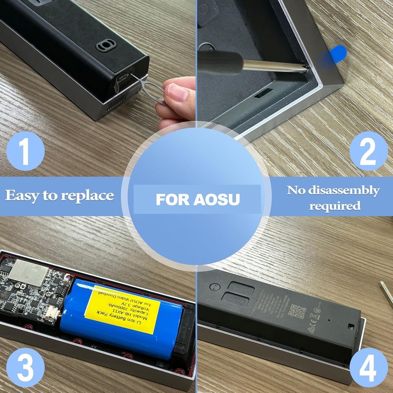 2pack 7000mAh Rechargeable Battery for AOSU Video Doorbell V8 V8S, V8P, V8P1AX11 gallery