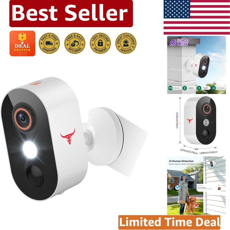 1080p Wireless Home Security Camera – Night Vision, 2-Way Talk & Cloud Storage