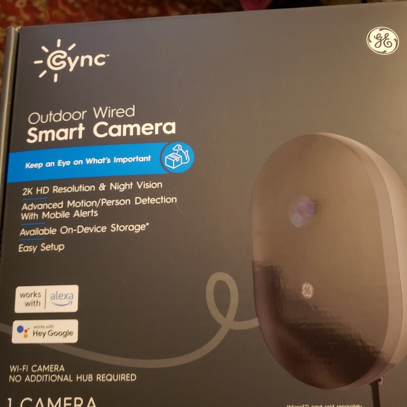 Cync Outdoor Smart Camera home video security system includes camera