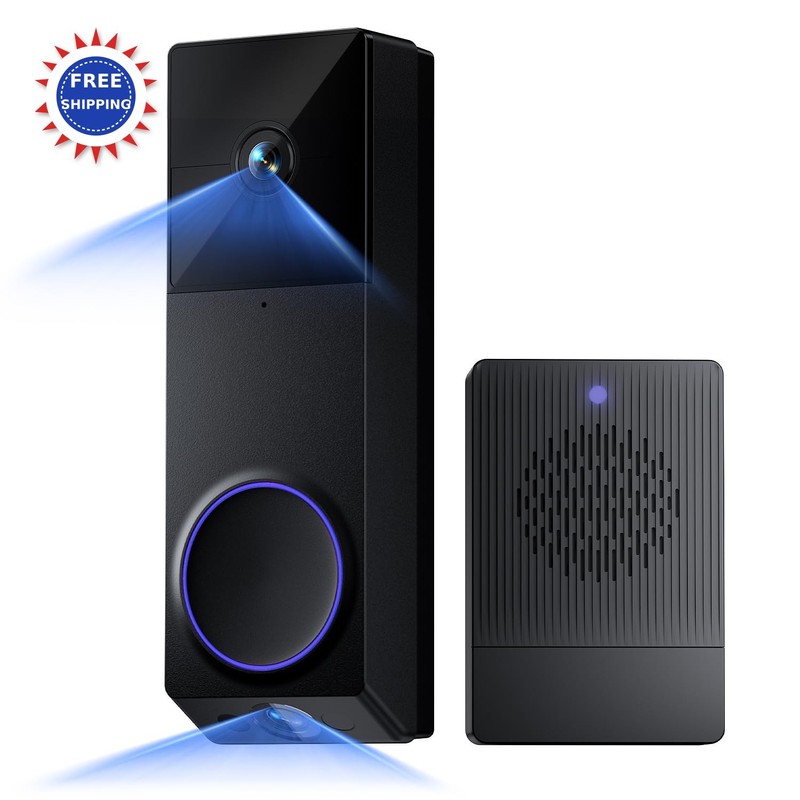 Wireless Video Doorbell WYZE Duo Cam 2K Full HD 2 Cameras Chime Battery Powered
