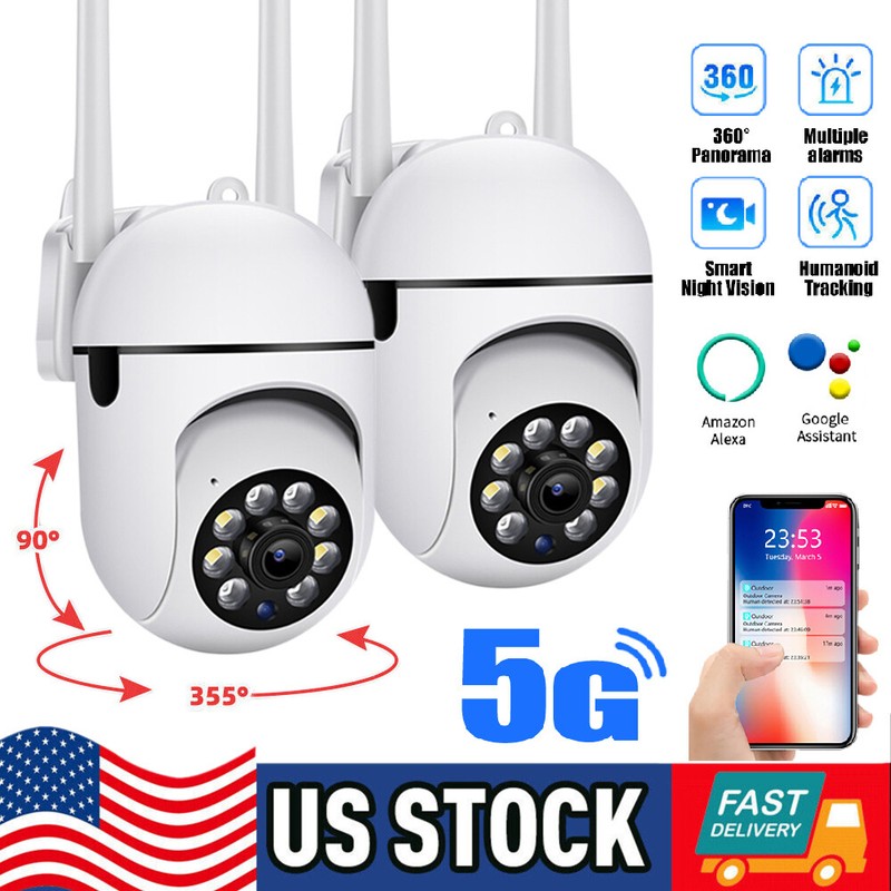 2-Pack Wireless 5G WiFi Security Camera System Smart Outdoor Night Vision 1080P